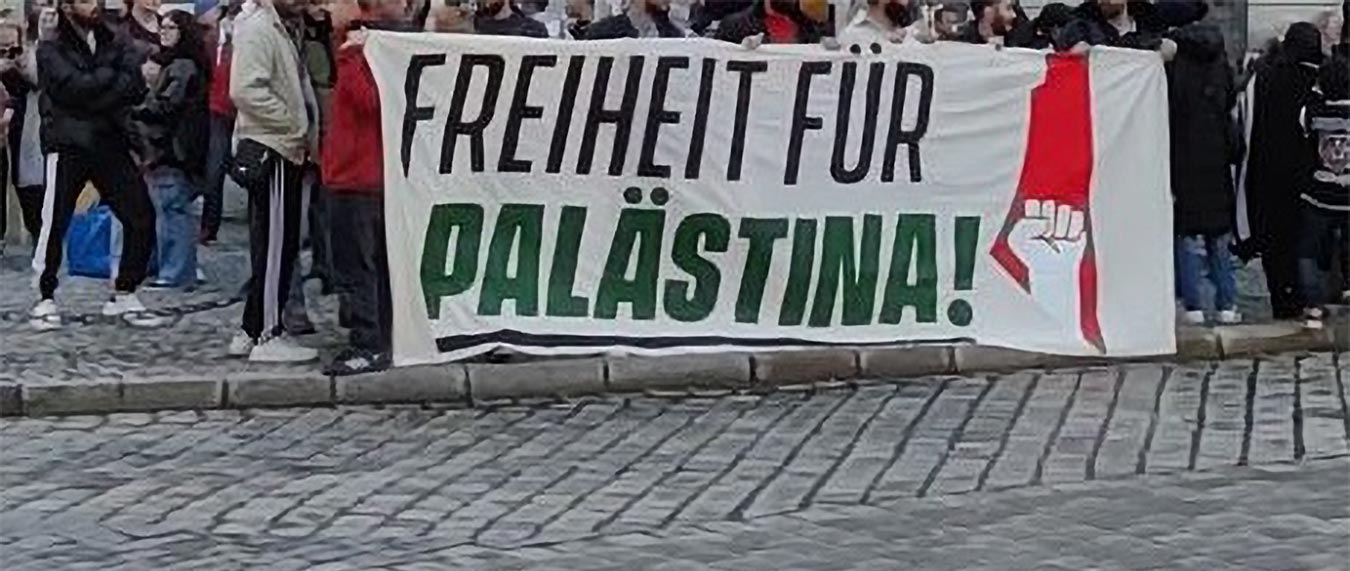 Transparent mit der Aufschrift »Freiheit für Palästina